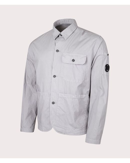 C P Company Gray Popeline Workwear Shirt for men