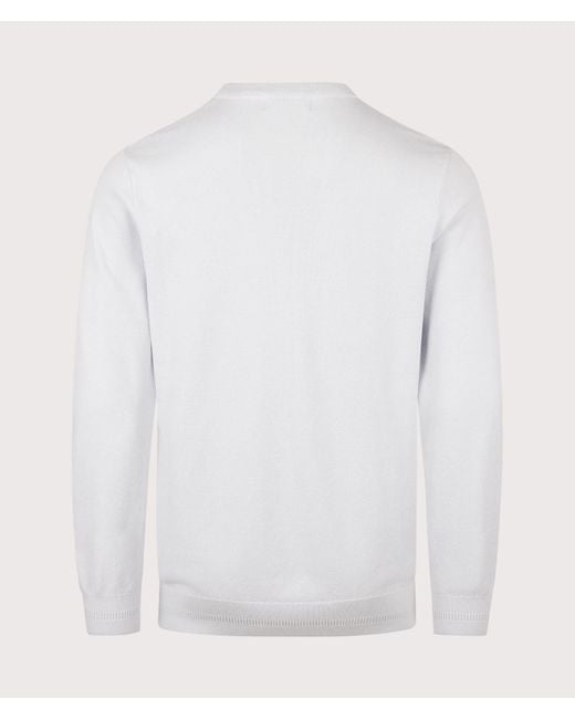 Fred Perry White Regular Fit Piqué Stitch Jumper for men