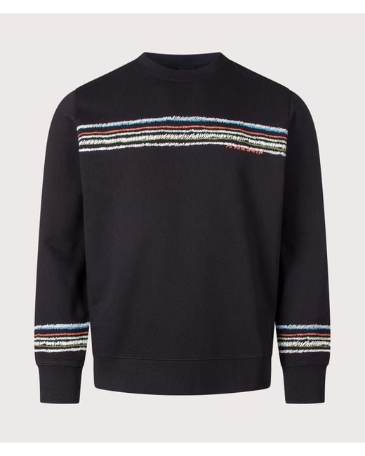 Paul Smith Black Regular Fit Stripes Sweatshirt for men