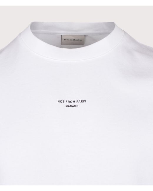 Drole de Monsieur White Le T-Shirt Slogan Classique for men
