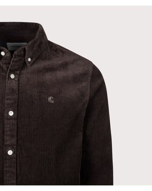 Carhartt Black Regular Fit Madison Cord Shirt for men