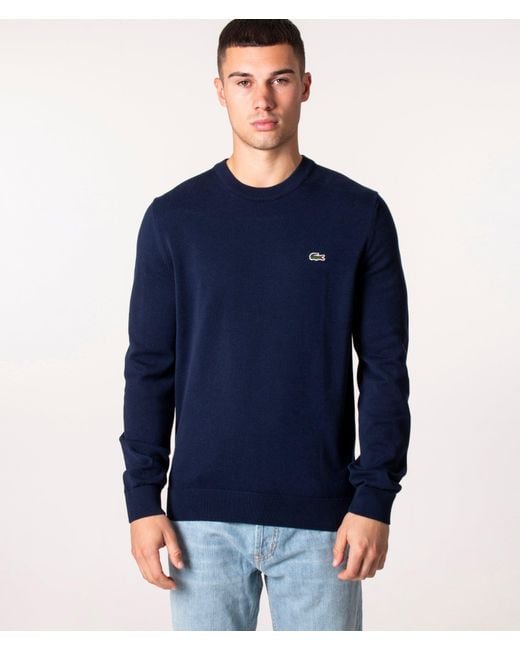 Lacoste Blue Croc Logo Knitted Jumper for men