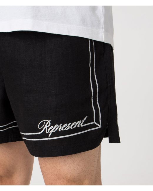 Represent Black Border Shorts for men