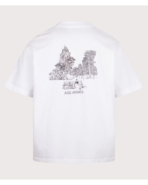 Axel Arigato White Oversized Fit Forest Sketch T-Shirt for men