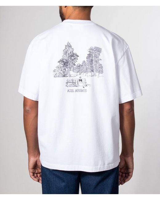 Axel Arigato White Oversized Fit Forest Sketch T-Shirt for men