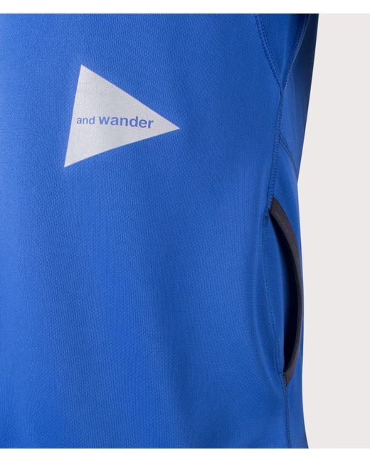 And Wander Blue Dry Jersey Raglan T-Shirt for men