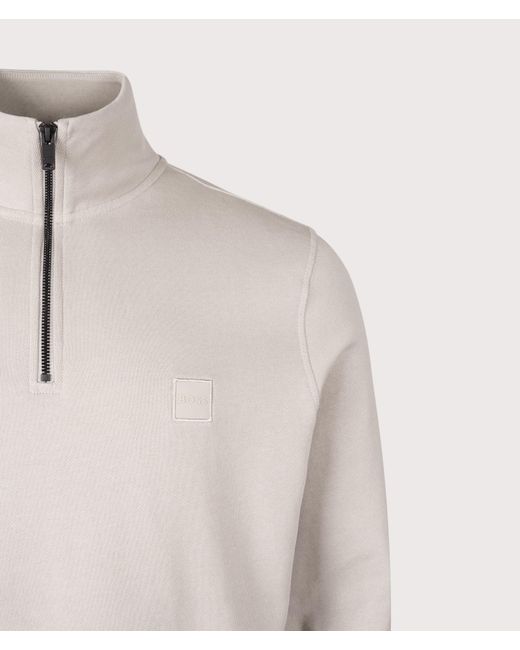 Boss Natural Regular Fit Zetrust Quarter Zip Sweatshirt for men