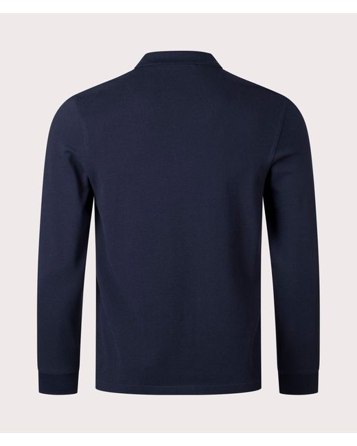 Fred Perry Blue Long Sleeve Tennis Polo Shirt for men