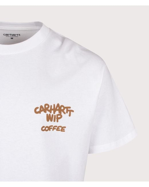 Carhartt White Loose Fit Coffee Break T-Shirt for men