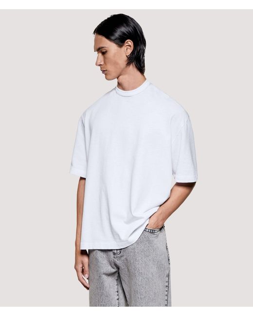 MKI Miyuki-Zoku White Relaxed Box Fit 220 Gsm Slub T-Shirt for men
