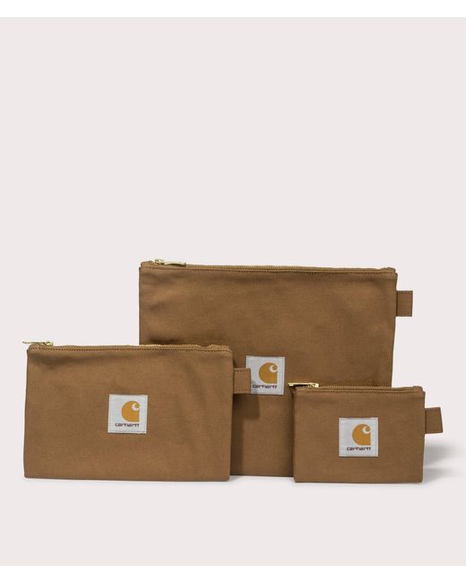 Carhartt Brown Canvas Pouch Set for men