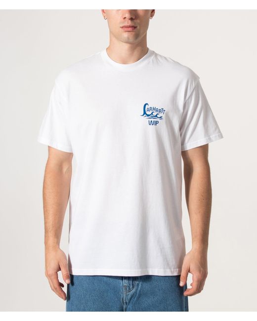 Carhartt Blue Loose Fit Waves T-Shirt for men