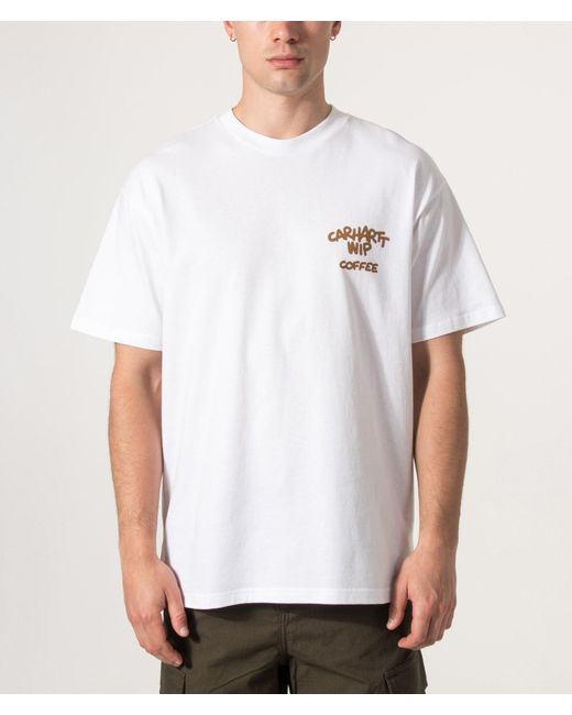 Carhartt White Loose Fit Coffee Break T-Shirt for men