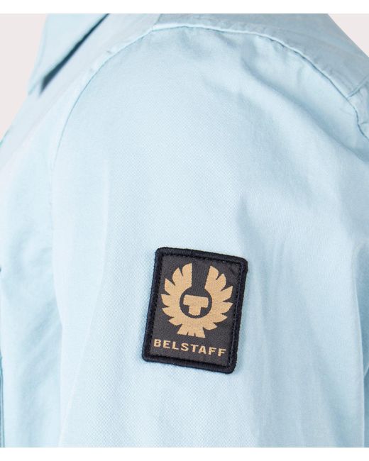 Belstaff Blue Short Sleeve Scale Shirt for men