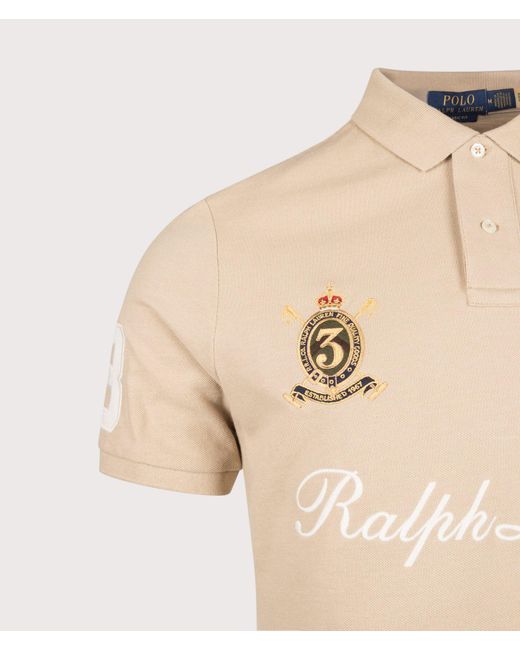 Polo Ralph Lauren Classic Fit Big Pony Mesh Polo Shirt in Natural for ...