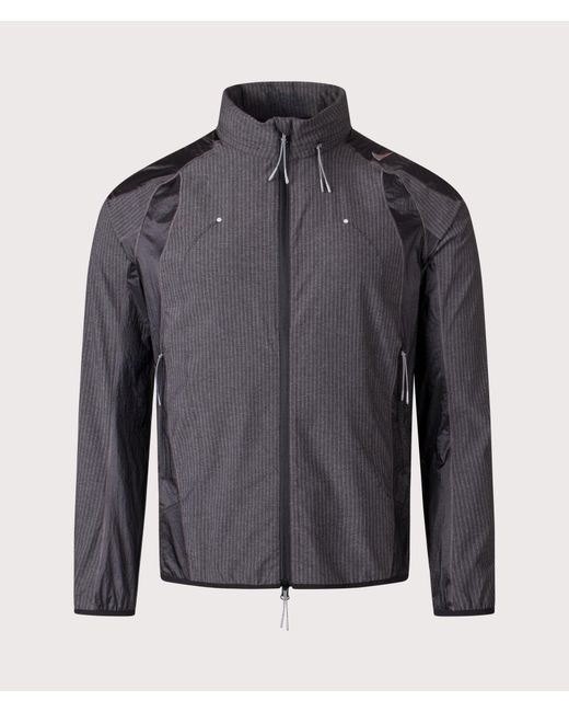 Roa Gray Numb Pinstriped Hooded Wind Jacket for men