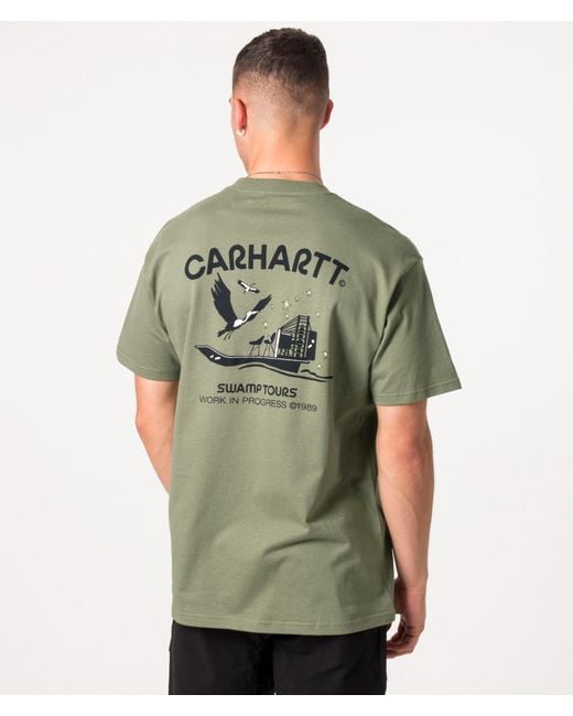 Carhartt WIP Green Relaxed Fit Swamp Tours T-shirt for men