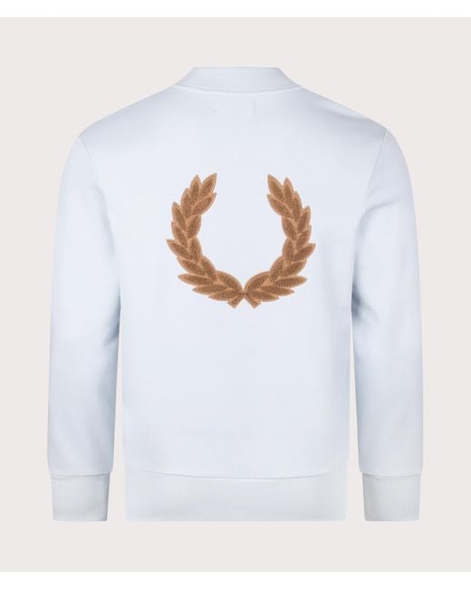 Fred Perry Blue Laurel Wreath Graphic High Neck Sweatshirt for men