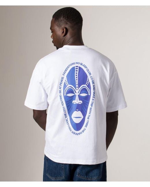 Faded Blue Relaxed Fit Nsc Face T-Shirt for men