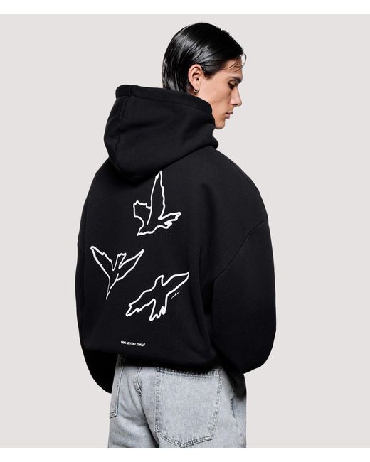 MKI Miyuki-Zoku Black Box Fit Flight Hoodie for men