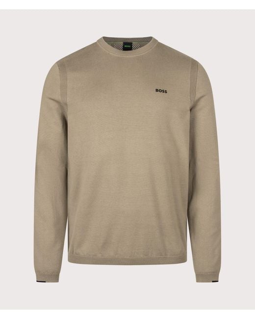 Boss Natural Regular Fit Ever-X Crew Neck Knitted Jumper for men