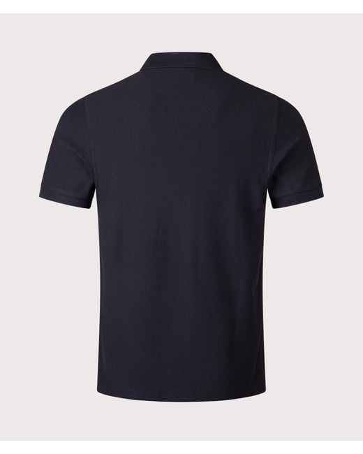 Fred Perry Blue Regular Fit Stripe Tape Zip Neck Polo Shirt for men