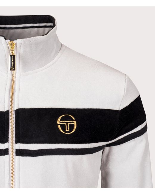 Sergio Tacchini White Damarind Vel Velour Track Top for men