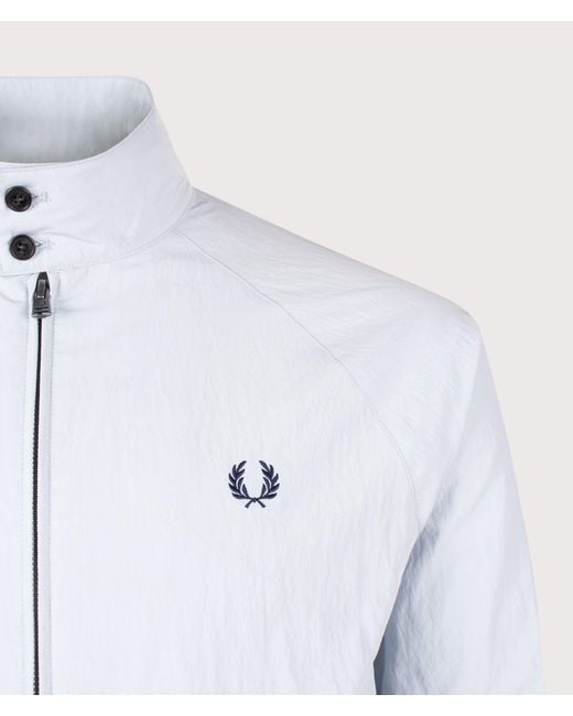 Fred Perry Blue Regular Fit Crinkle Harrington Jacket for men