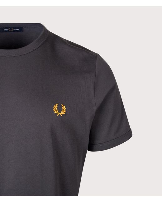 Fred Perry Black Regular Fit Ringer T-Shirt for men