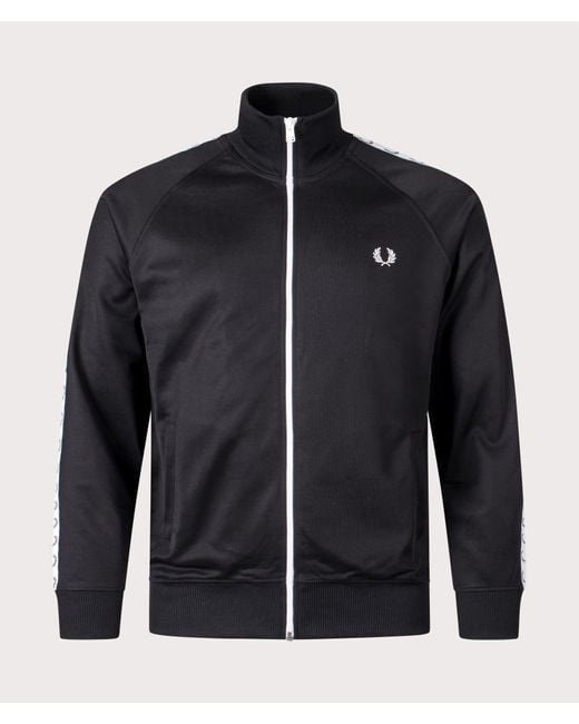 Fred Perry Blue Zip Through Taped Track Top for men