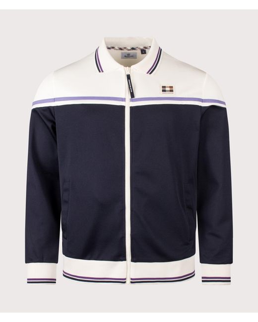 Aquascutum Blue Polo Collar Track Top for men