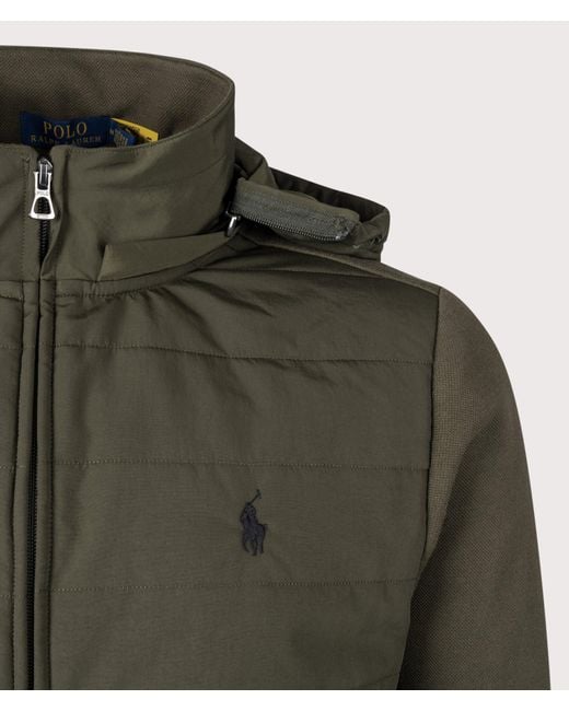 Polo Ralph Lauren Green Hybrid Zip Through Hoodie for men