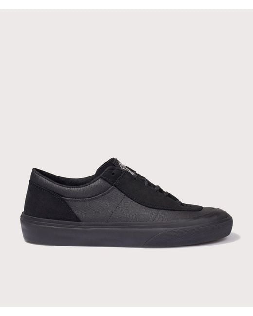 Stone Island Black Canvas Suede Low Top Trainers for men