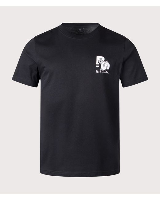 Paul Smith Black Ps Logo Print T-Shirt for men