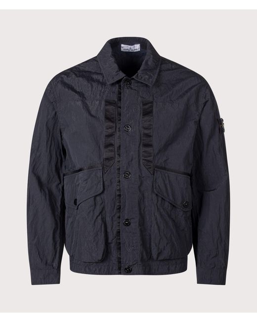 Stone Island Blue Warp Rib Nylon-Tc Jacket for men