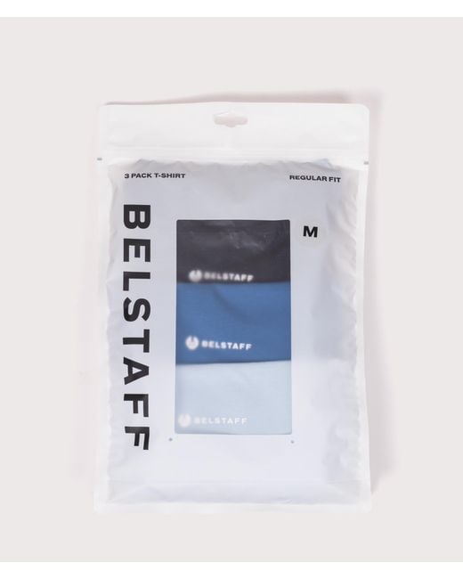 Belstaff Blue Reg Fit 3 Pack T-Shirt for men
