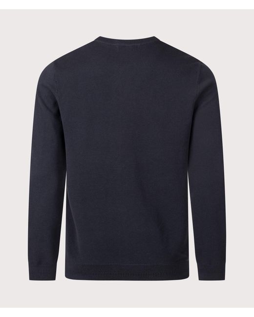 Fred Perry Blue Regular Fit Piqué Stitch Jumper for men