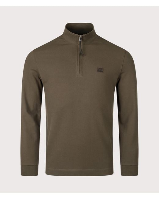 Company Stretch Piqué Quarter Zip Long Sleeve Polo Shirt in