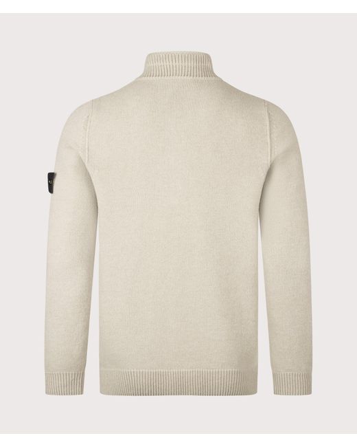 Stone Island Natural Lambswool Button Up Jumper for men