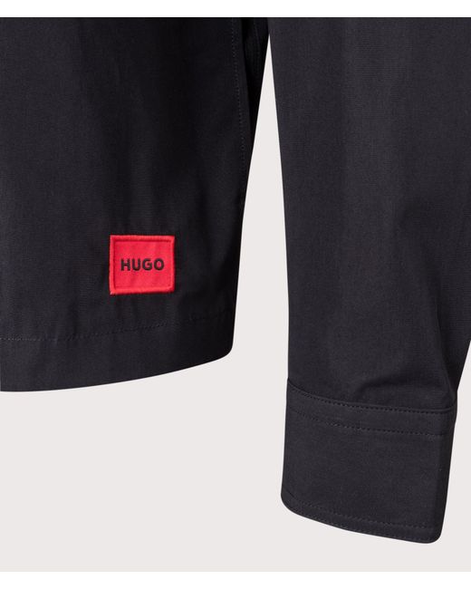 HUGO Blue Oversized Zip Through Evalom Overshirt for men