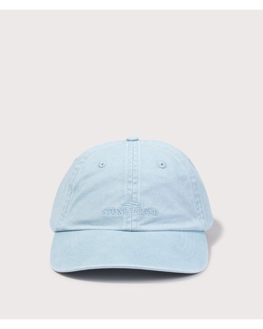 Stone Island Blue Gabardine Logo Embroidery Cap for men
