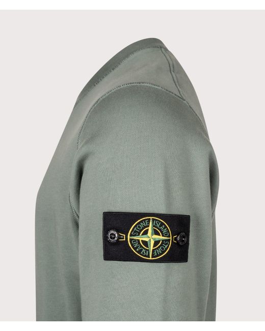 Stone Island Gray Organic Cotton Fleece Sweatshirt for men