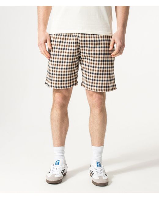 Aquascutum White Club Check Sweat Shorts for men