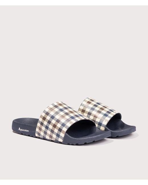 Aquascutum White Iconic Slippers for men