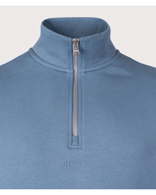 HUGO Blue Relaxed Fit Durty244 Quarter Zip Sweatshirt for men