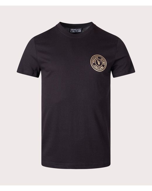 Versace Black S V Emblem T Foil T-shirt for men