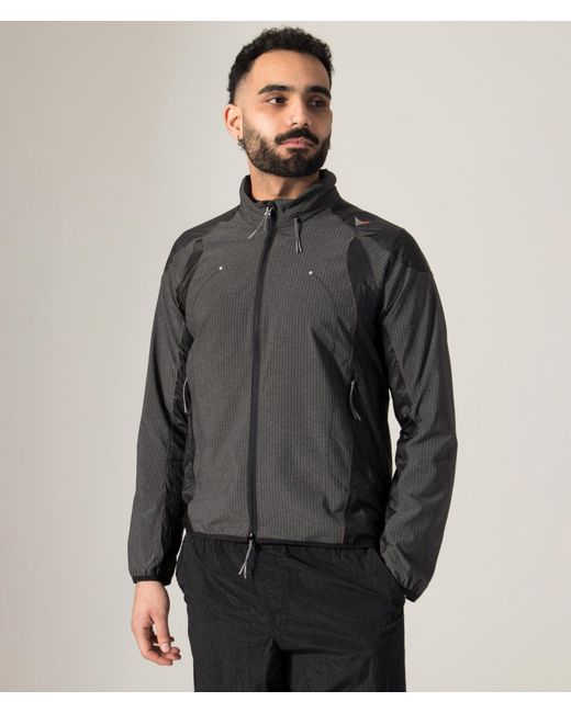 Roa Gray Numb Pinstriped Hooded Wind Jacket for men
