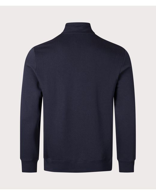 Paul Smith Blue Quarter Zip Zebra Logo Sweatshirt for men