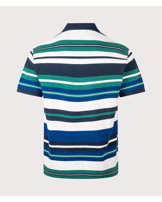 Fred Perry Blue Relaxed Fit Striped Polo Shirt for men