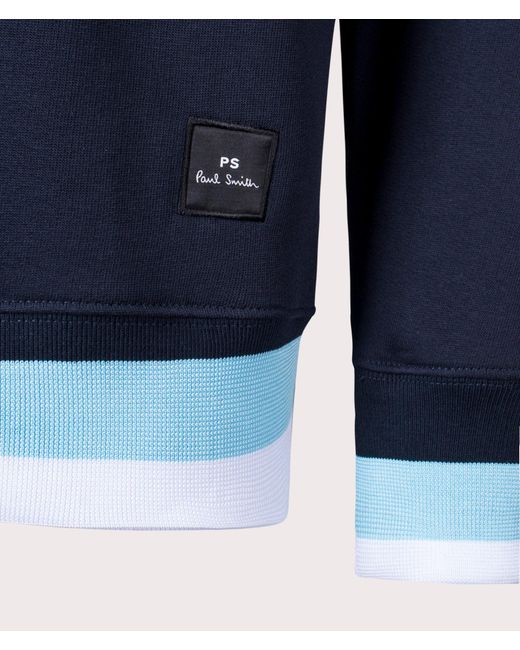 PS by Paul Smith Blue Contrast Ribbed Sweatshirt for men